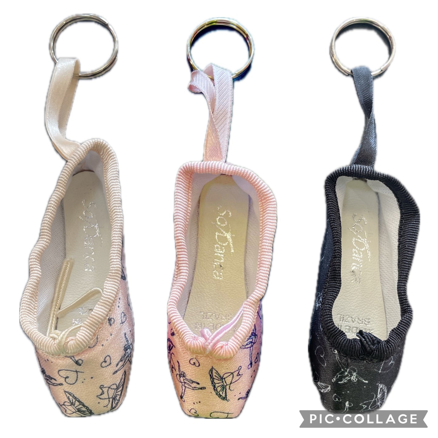 So Danca Ballerina Print Pointe Shoe Keyring