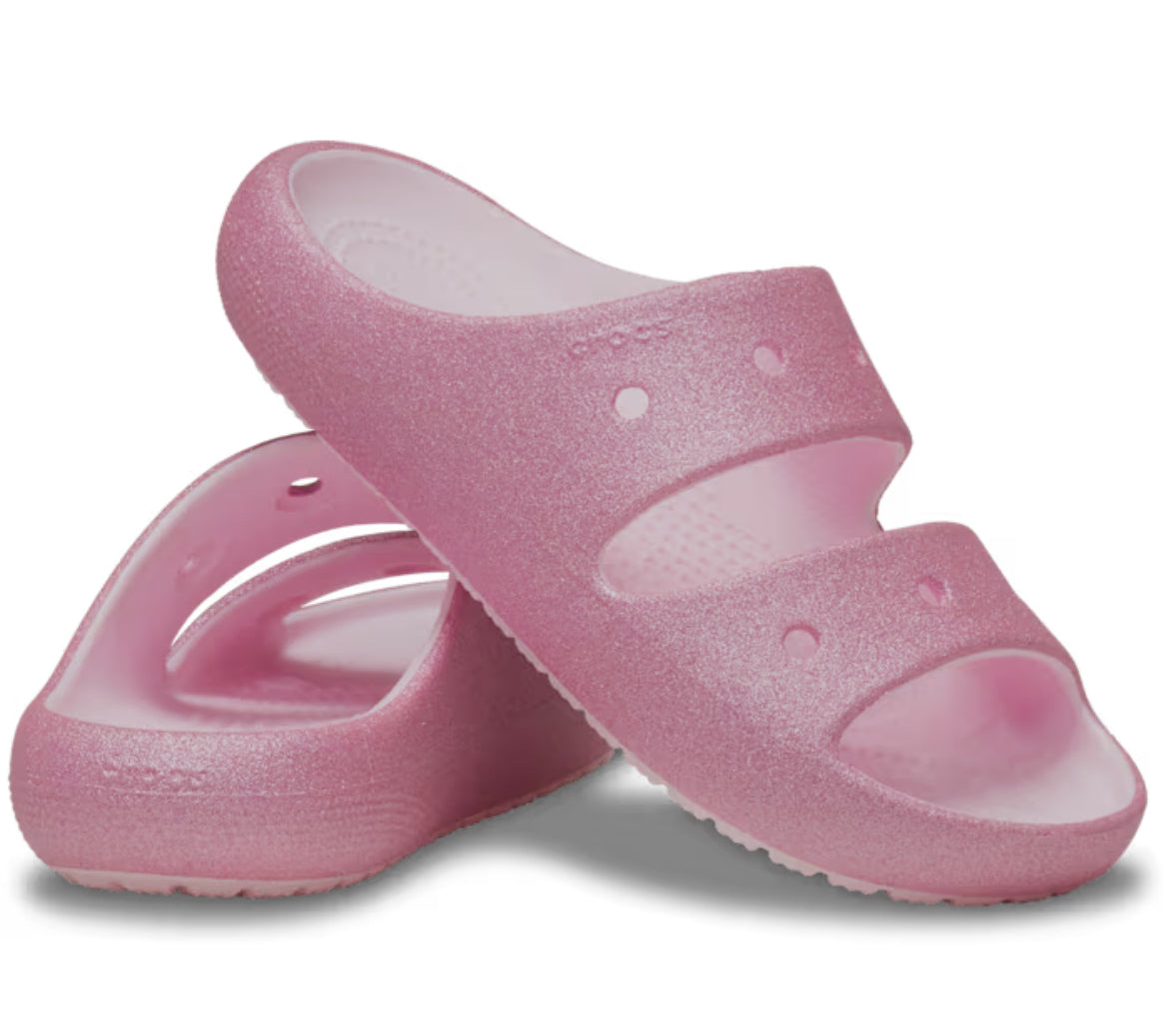 Crocs Glitter Pink Sliders