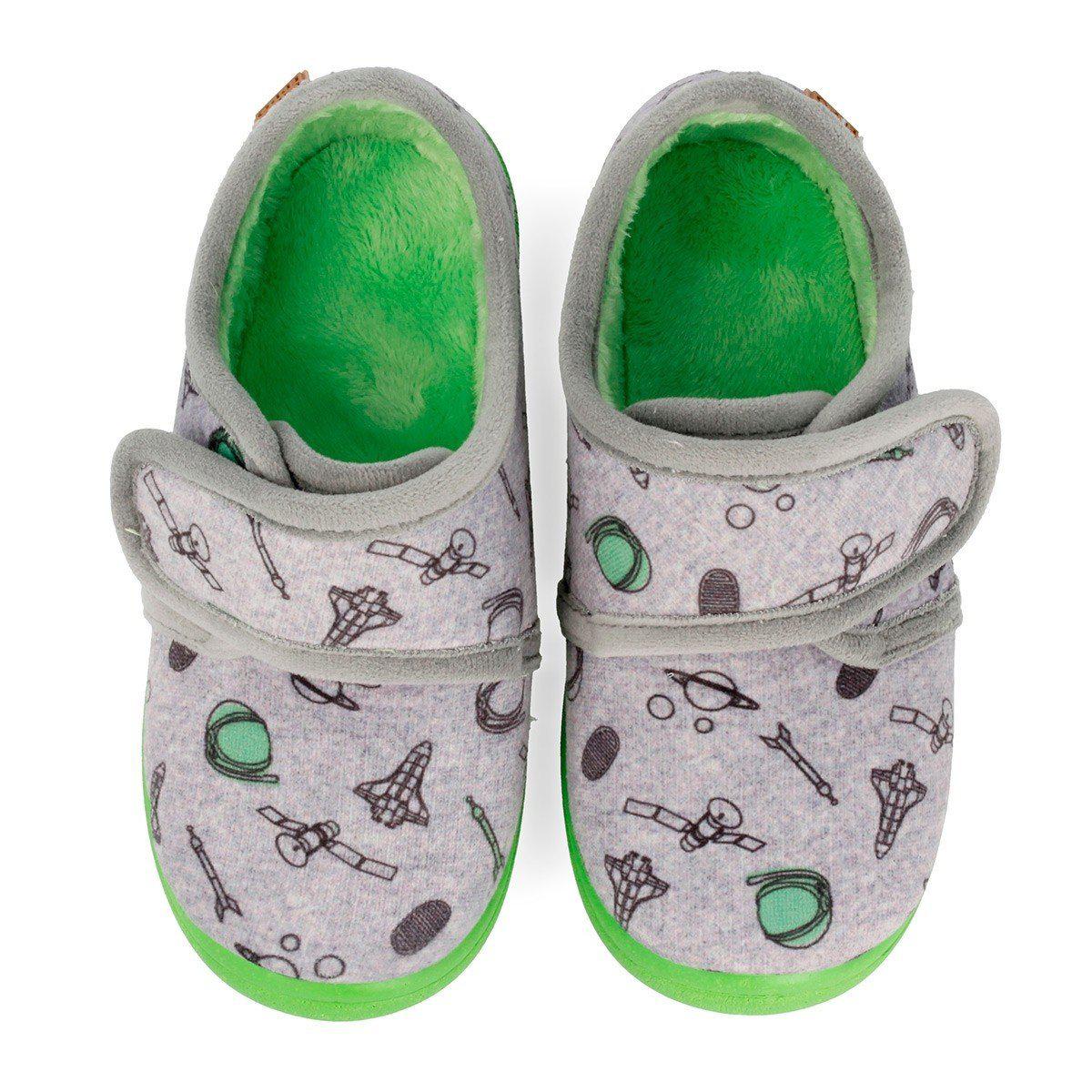 Gioseppo GREY SLIPPERS WITH GREEN SOLE FOR BOYS - TheShoeZoo