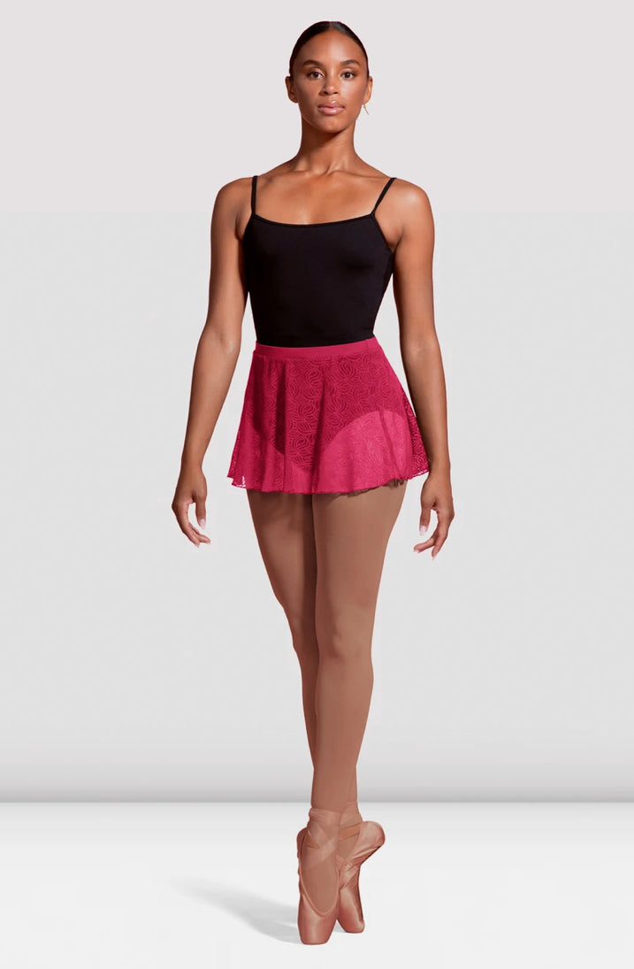 Mirella Ladies Spliced Lace Pull On Skirt