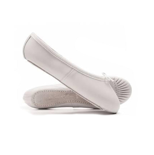 Katz White Leather Full Sole Ballet Shoes