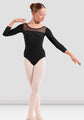 Mirella Girls Black Adagio 3/4 Sleeve Leotard