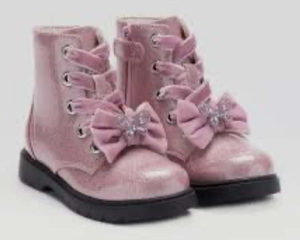Lelli Kelly Fior Di Fiocco Pink Sparkly Boots