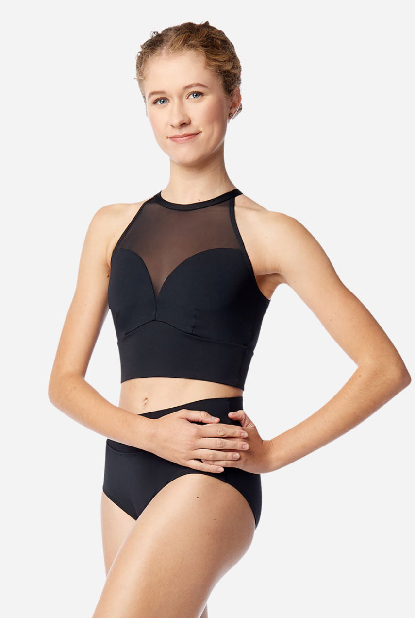 Lulli Black High Neck Norah Crop Top