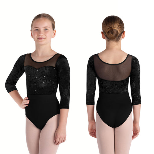 Bloch Black Layla 3/4 Sleeve Leotard