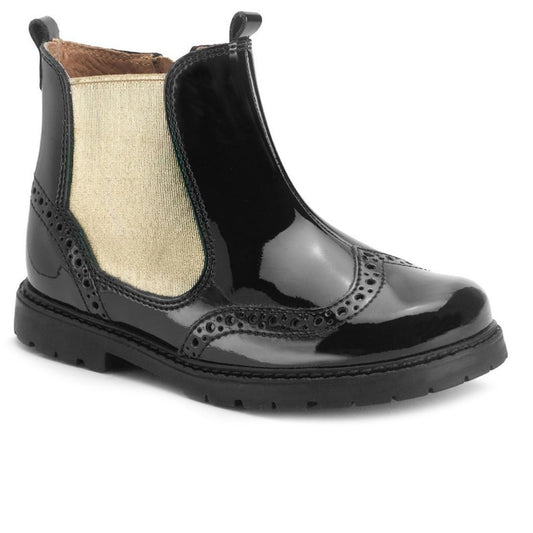 Start Rite Chelsea black and gold patent