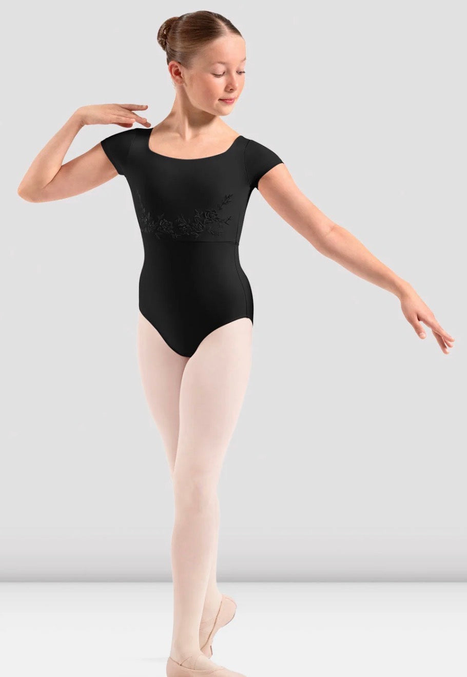 Mirella Girls Black Adagio Open Back Leotard