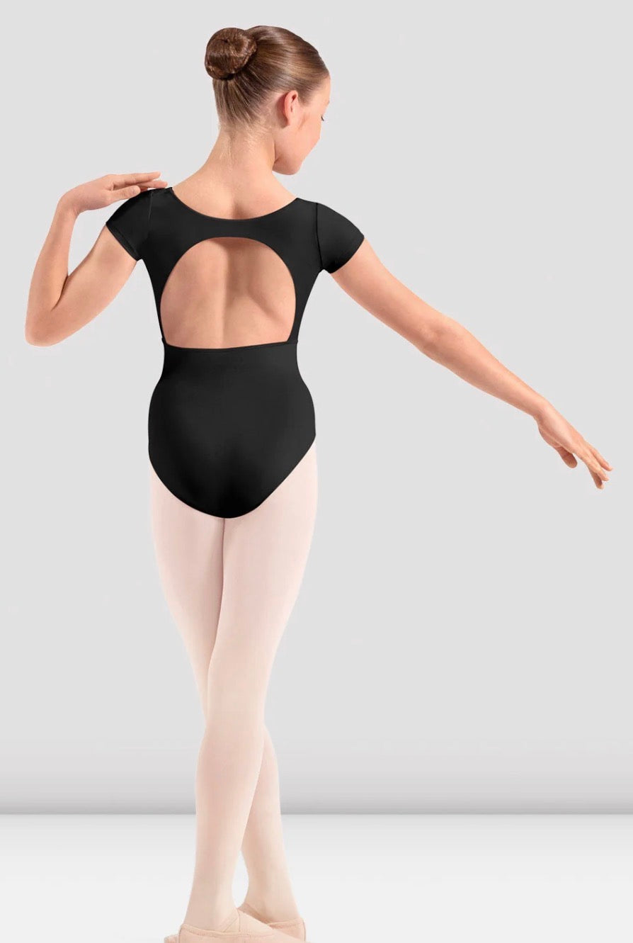 Mirella Girls Black Adagio Open Back Leotard