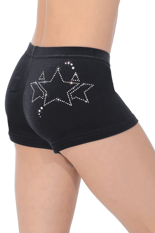 The Zone Black Star Motif Gymnastics Shorts