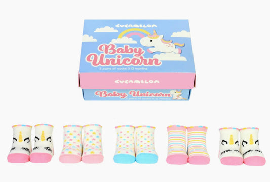 Cucamelon Baby Unicorn Socks 5 Pair Gift Pack