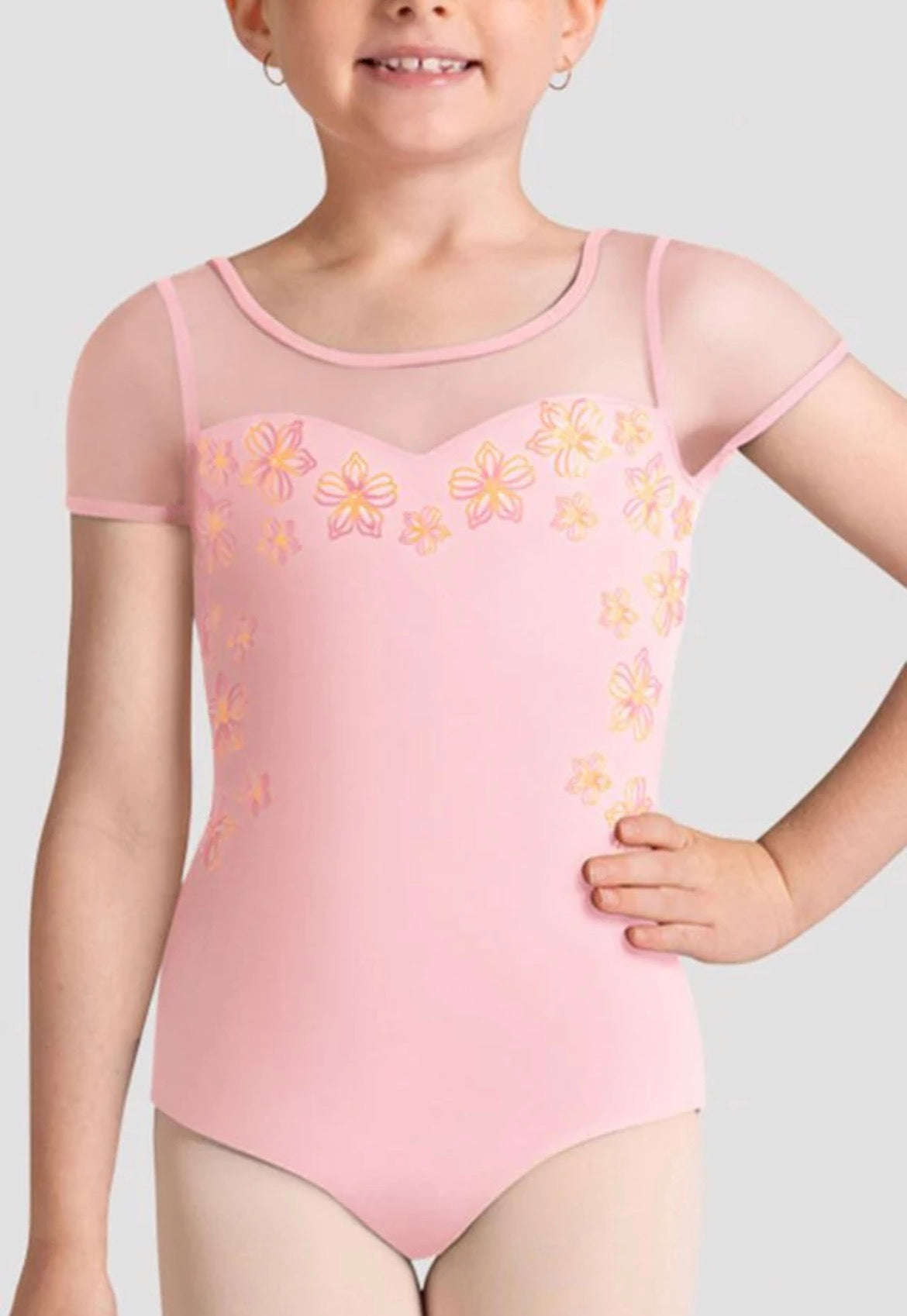 Bloch Girl’s Candy Pink Logan Cap Sleeve Leotard