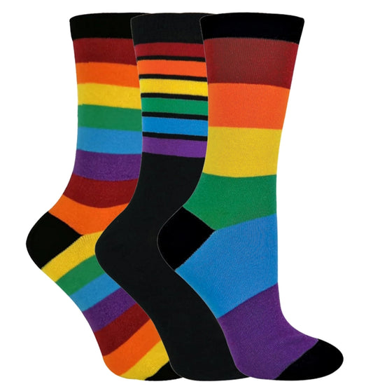 Sock Snob Rainbow Striped 3 Pack Socks