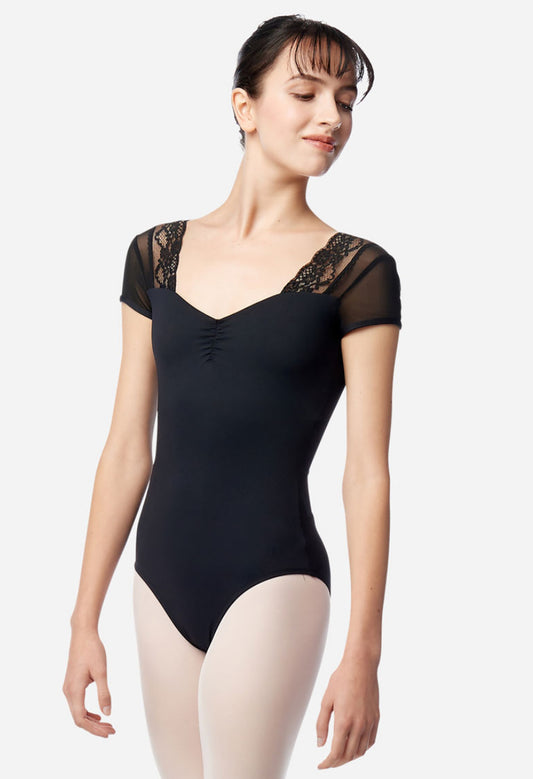 Lulli Black Short Sleeve Valeria Leotard
