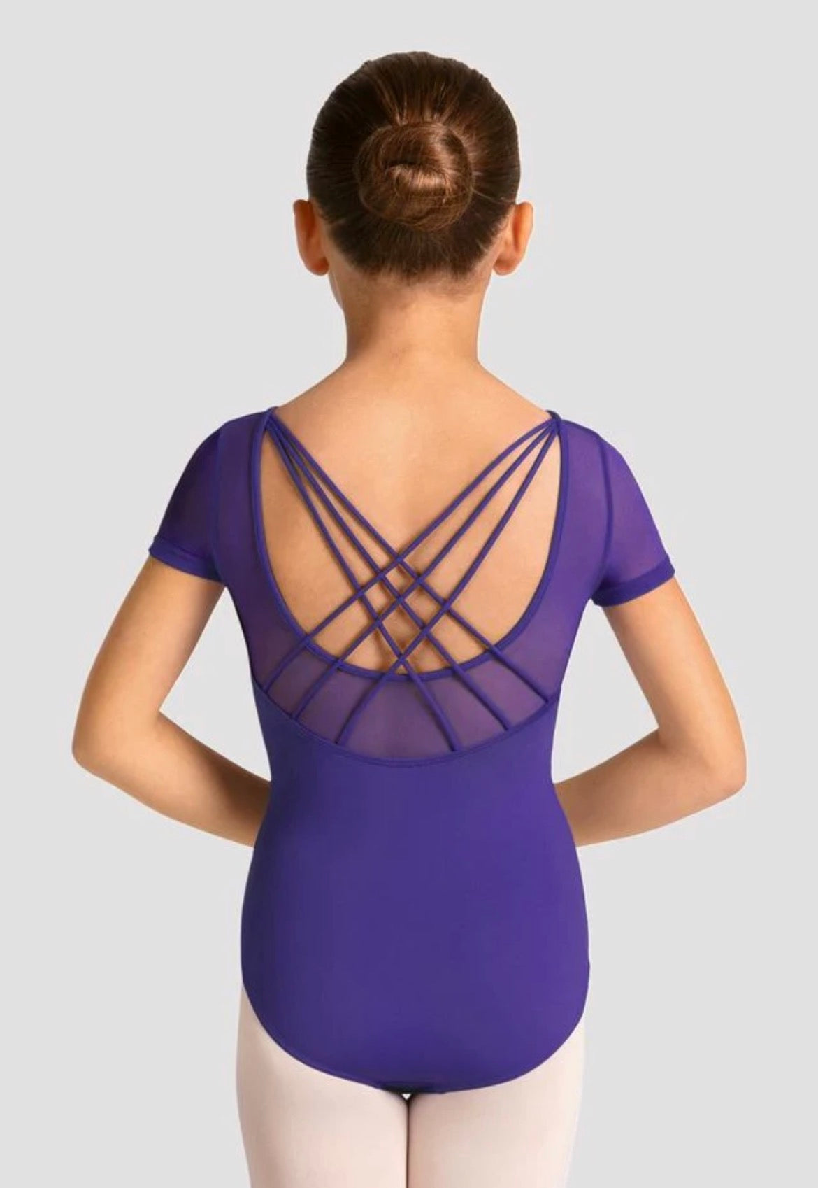 Mirella Girl’s Violet Celestia Short Sleeve Leotard