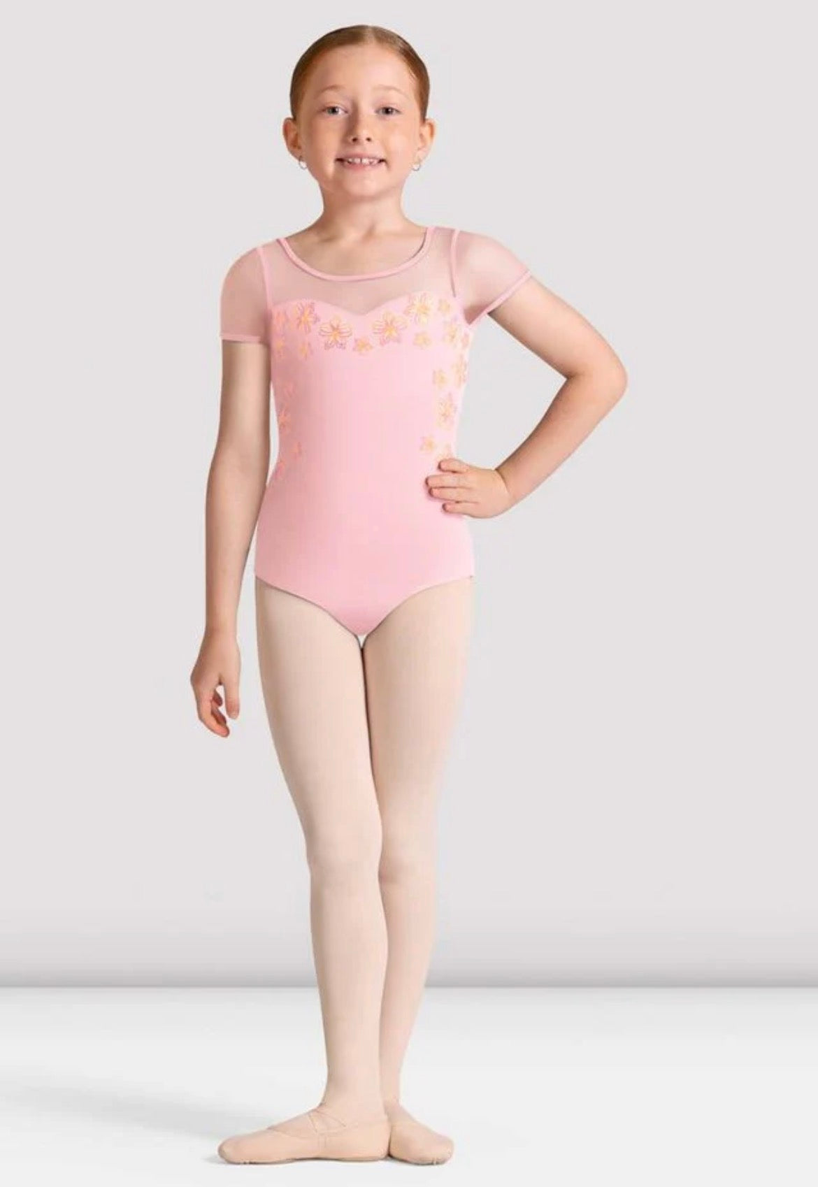 Bloch Girl’s Candy Pink Logan Cap Sleeve Leotard
