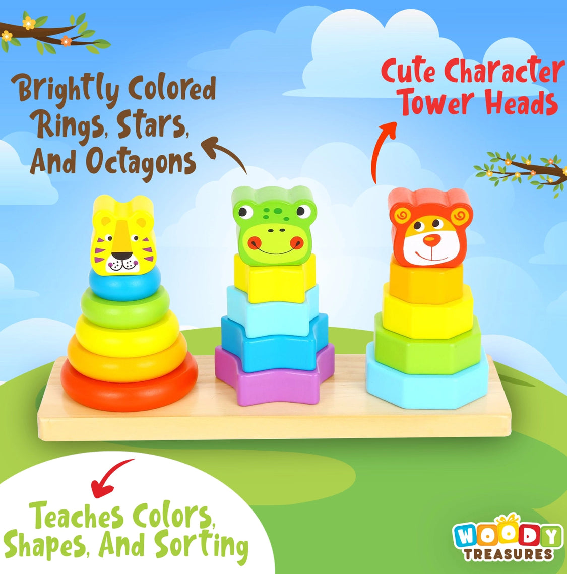 Woody Treasures Wooden Stacking Toys