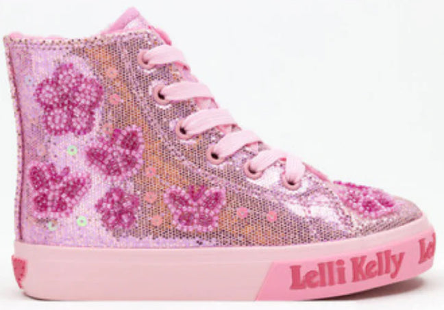 Lelli Kelly Taylor Pink Sequin Hi Top Boots