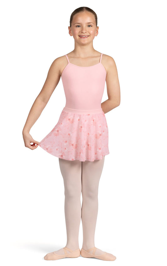 Bloch Girl’s Pink Floral Mesh Pull On Skirt