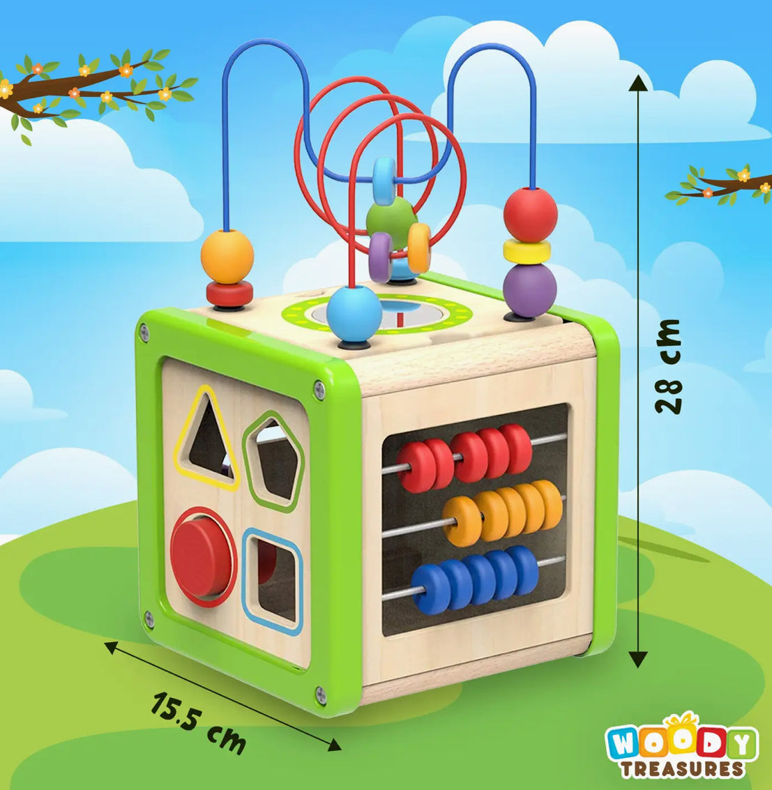 Woody Treasures Activity Cube