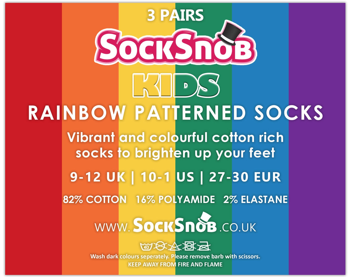 Sock Snob Rainbow Striped 3 Pack Socks