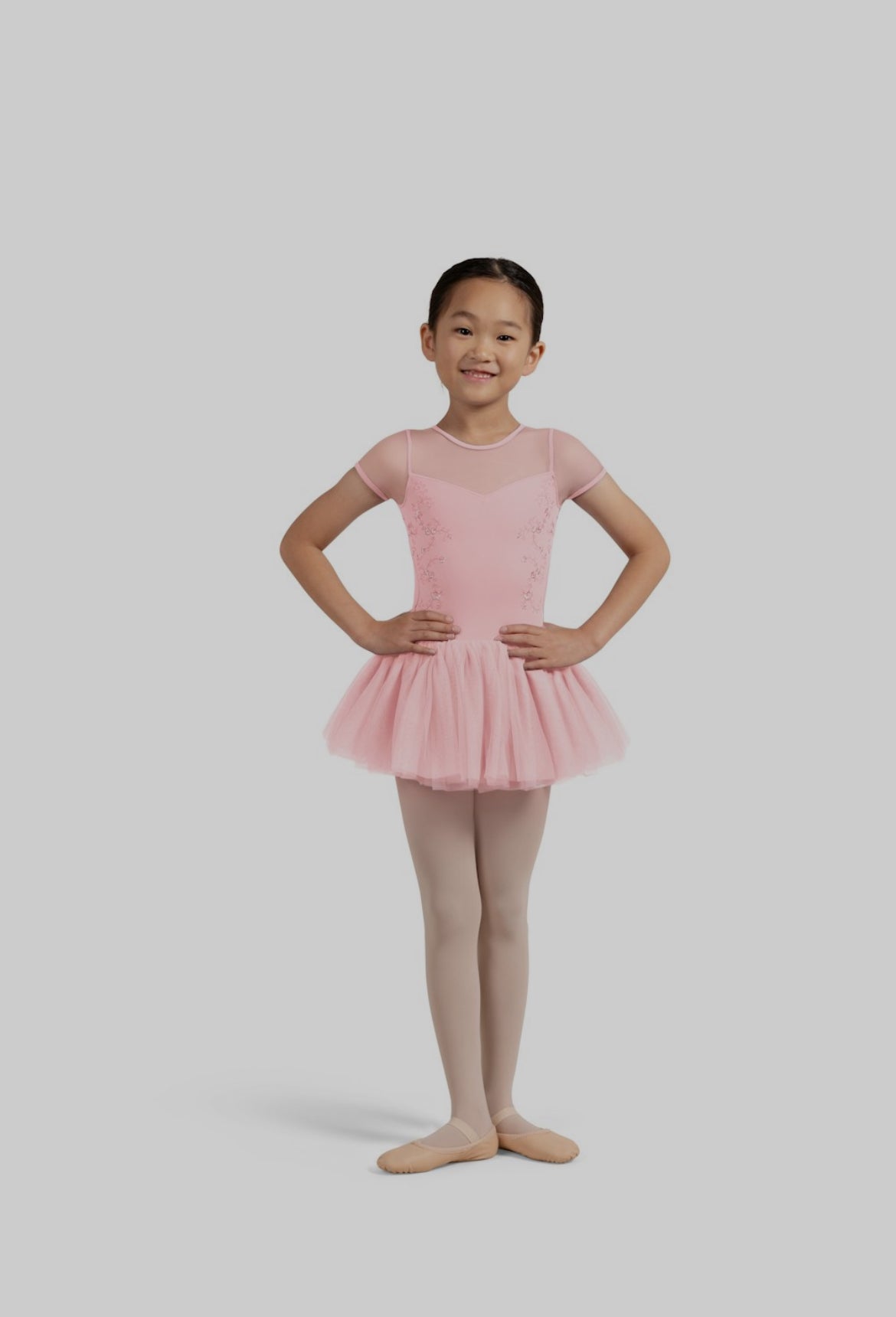 Bloch Tulip Girl’s Pink Embroidered Cap Sleeve Tutu Leotard