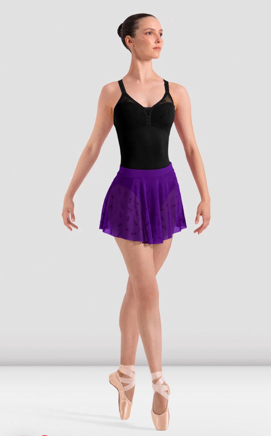 Bloch Deep Purple Eleanor Floral Mesh Skirt