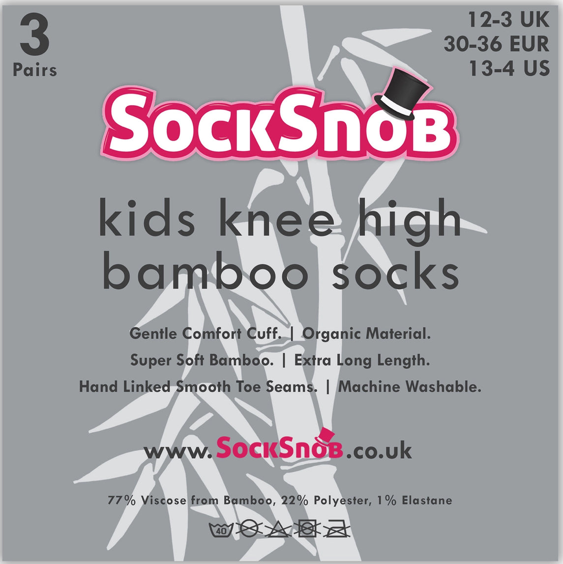 Sock Snob White Knee High Bamboo Socks - 3 Pair Pack