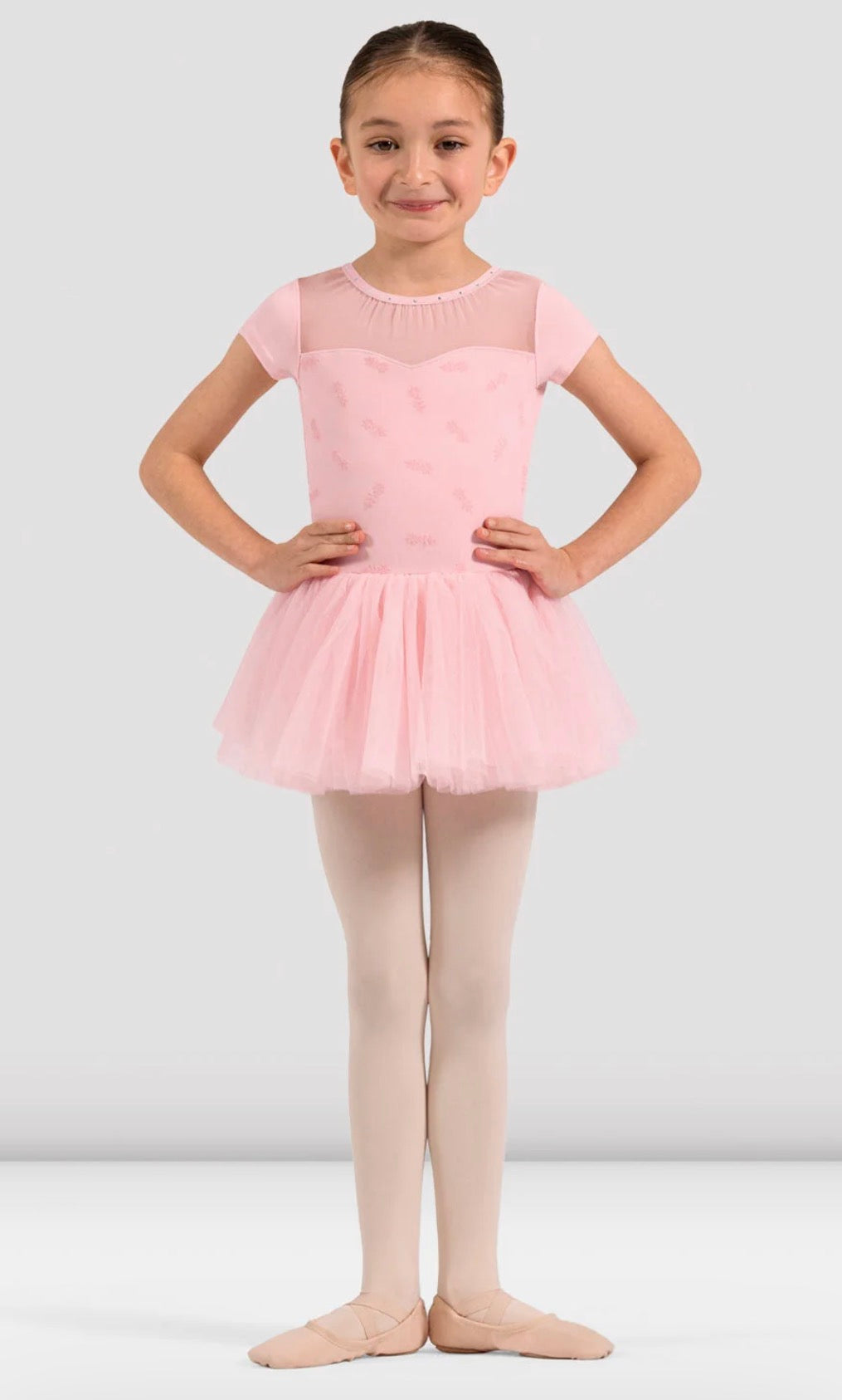 Bloch Pink Nora Floral Cap Sleeve Tutu Dress
