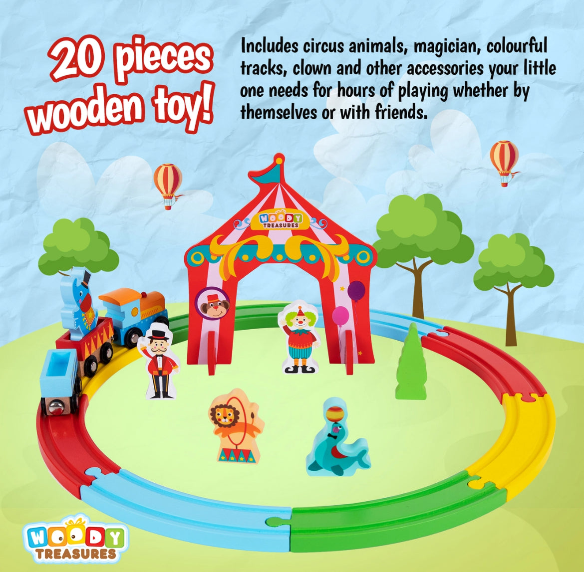 Woody Treasures Wooden Circus Train