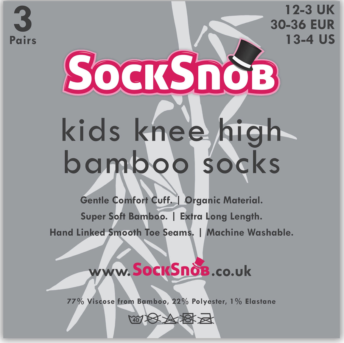 Sock Snob Dark Grey 3 Pairs Knee High Socks