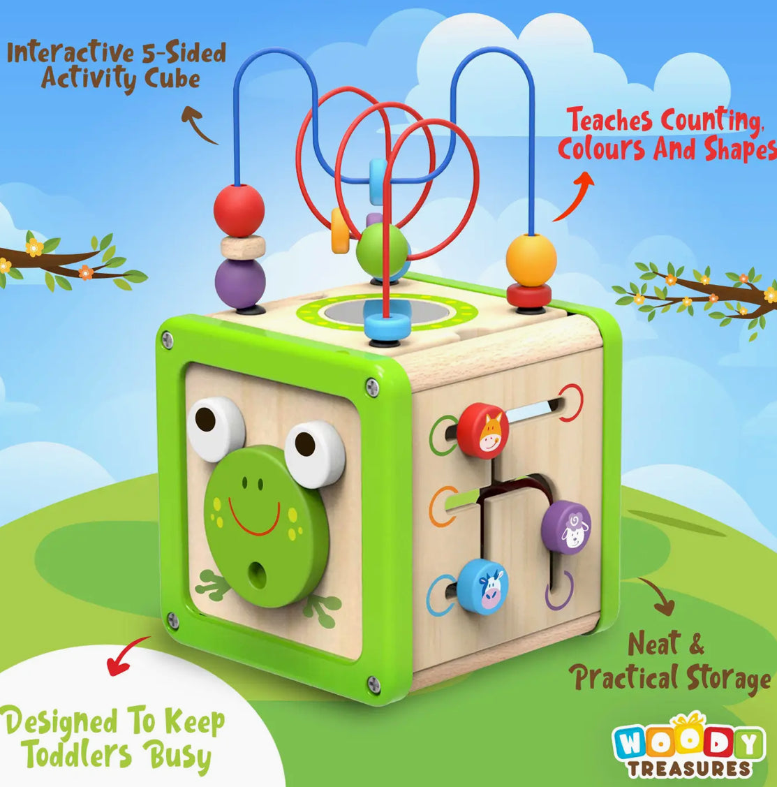 Woody Treasures Activity Cube