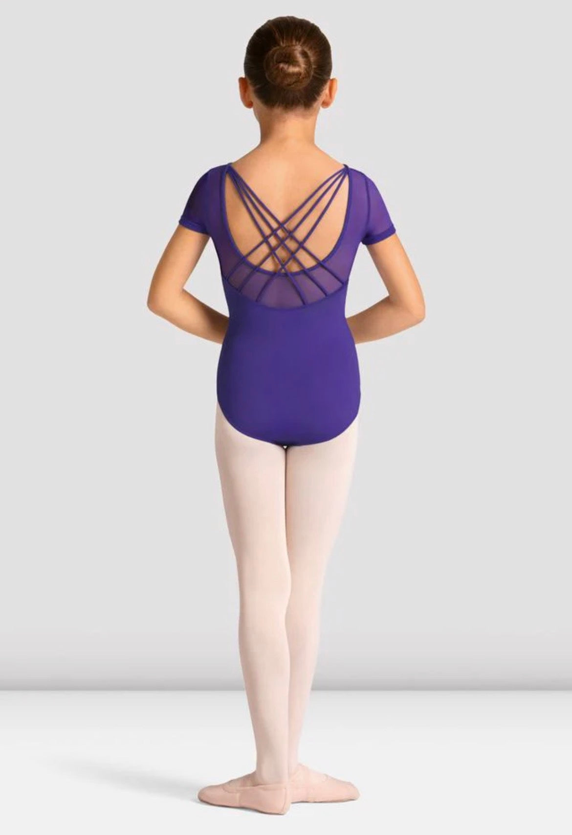 Mirella Girl’s Violet Celestia Short Sleeve Leotard