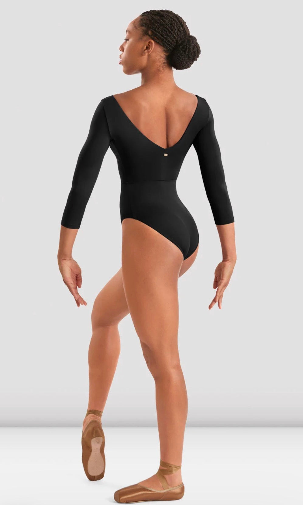 Mirella Black Adagio 3/4 Sleeve Leotard