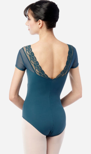 Lulli Black Short Sleeve Valeria Leotard