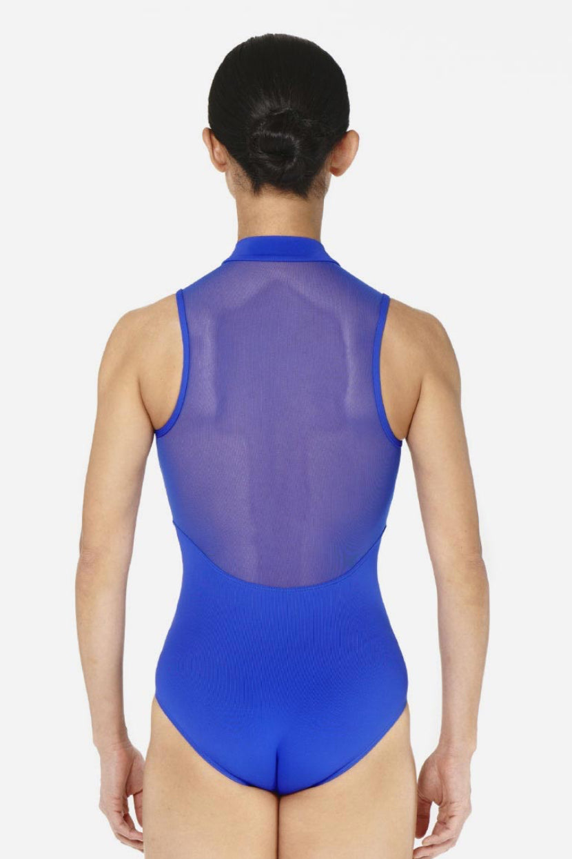 Lulli Wine Halter Zip Front Chane Leotard