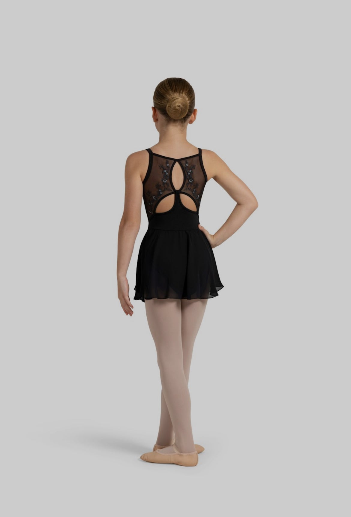 Bloch Poppy Girl’s Black Embroidered Skirted Leotard