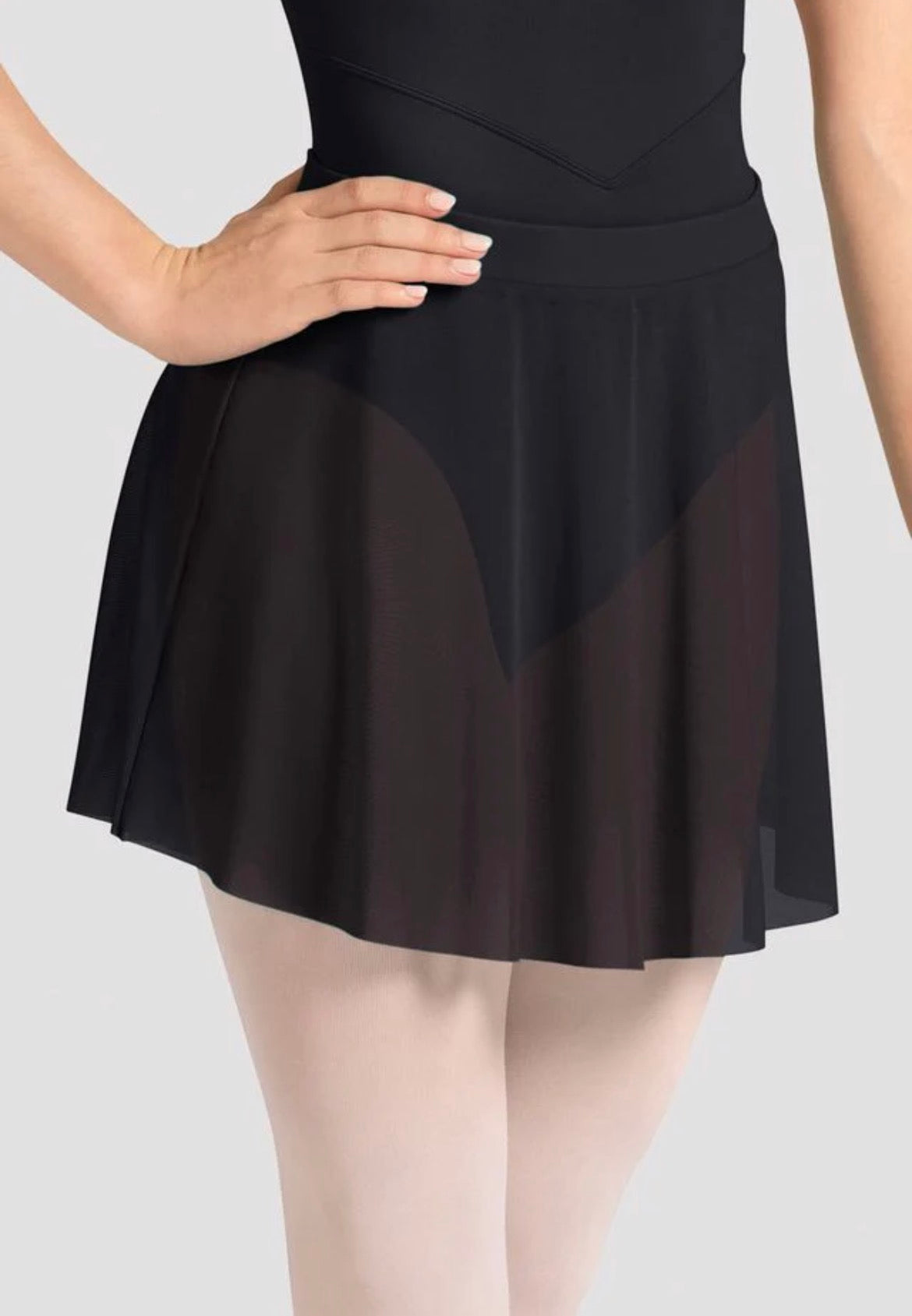 Mirella Ladies Celeste Black Mesh Skirt