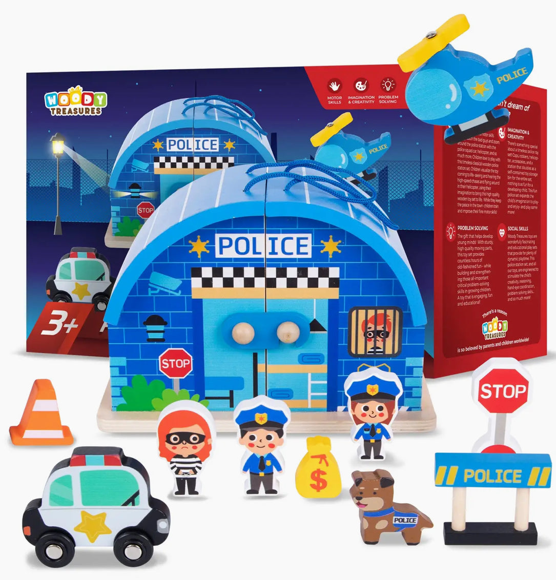 Wooden Treasures Wooden Police Set