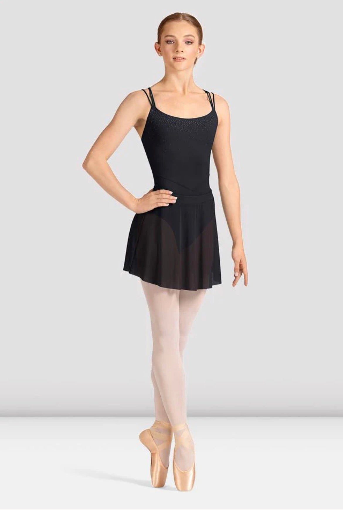 Mirella Ladies Celeste Black Mesh Skirt