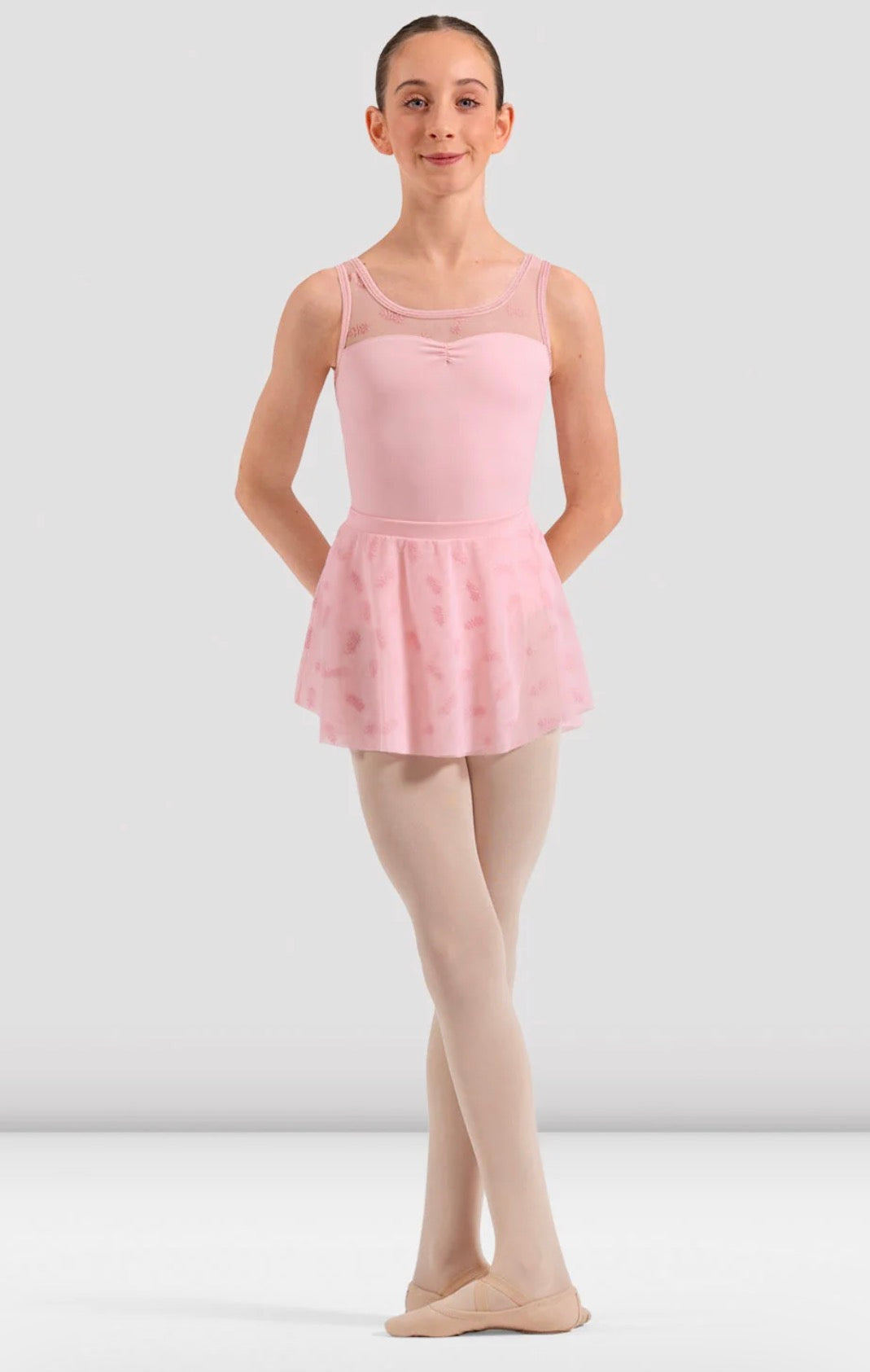 Bloch Pink Mila Floral Mesh Skirt