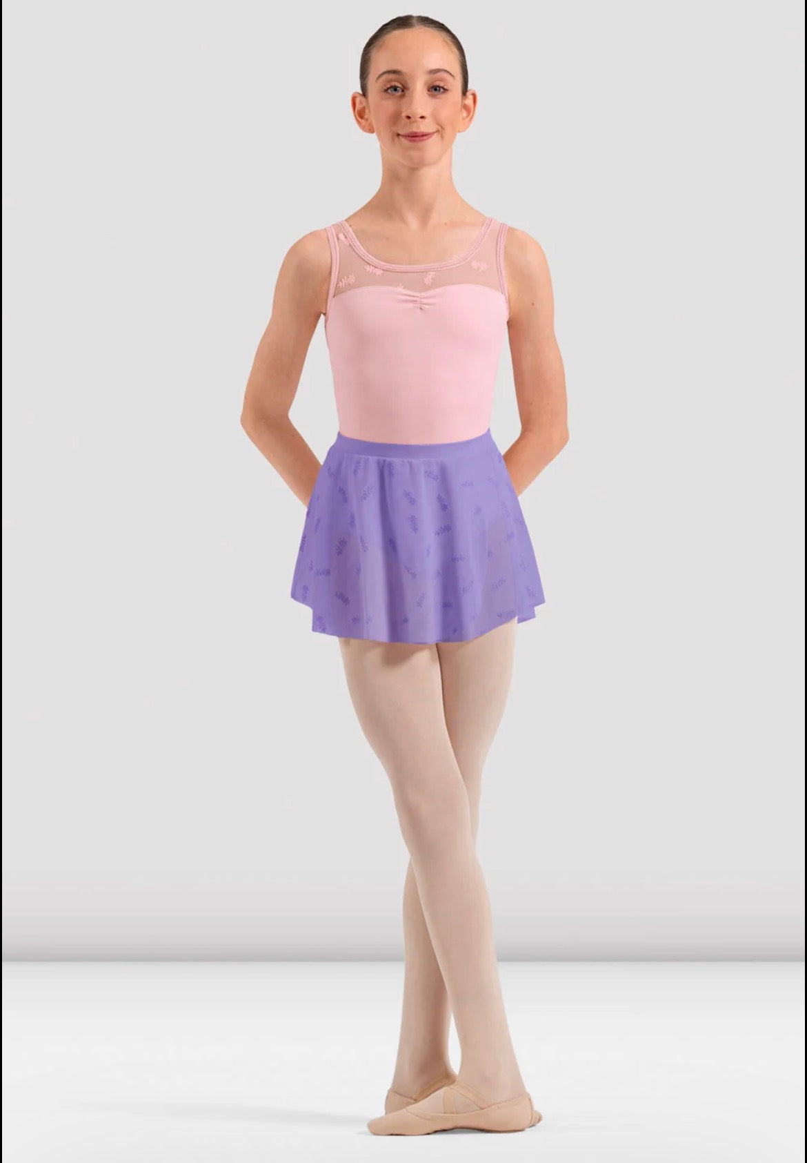 Bloch Lilac Mila Girl’s Floral Mesh Skirt