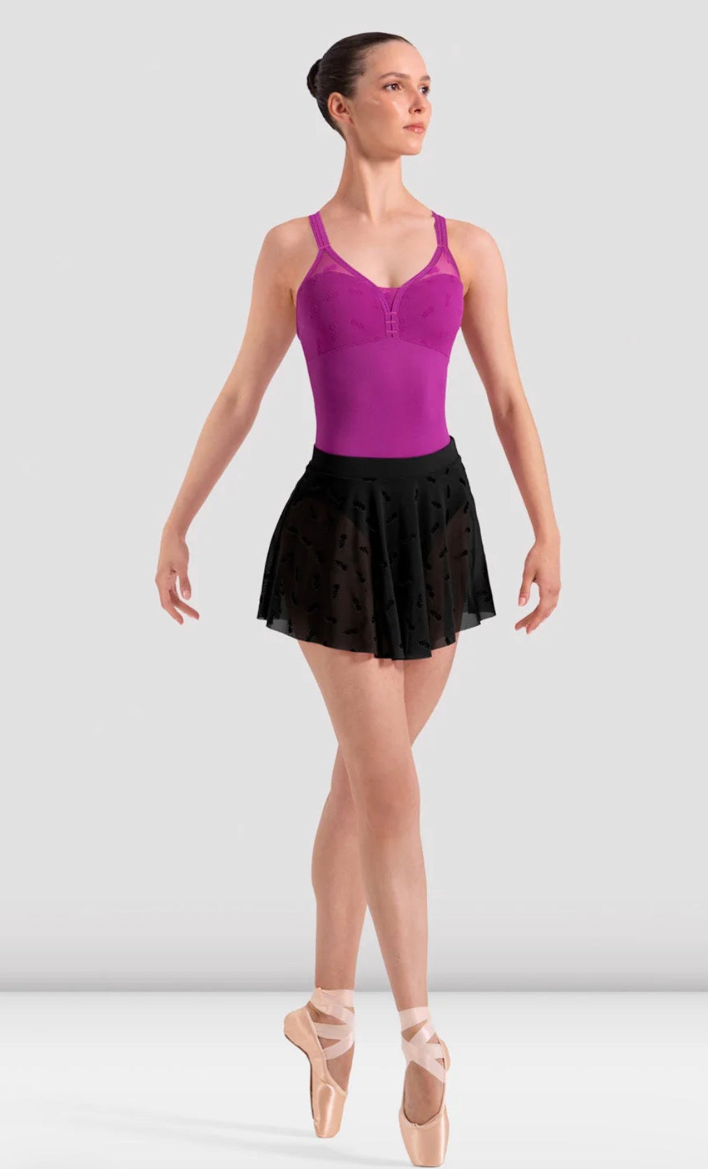 Bloch Black Eleanor Floral Mesh Skirt