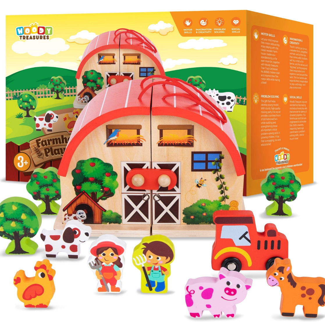 Woody Treasures Wooden Farm Set