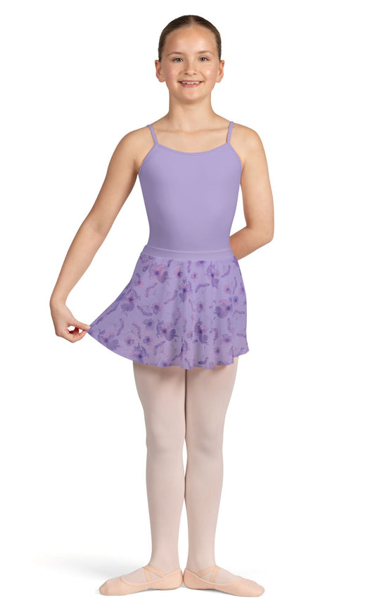 Bloch Lilac Floral Mesh Pull On Skirt