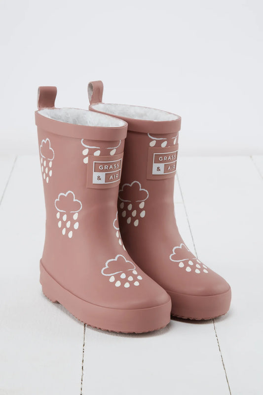 Grass & Air Rose Colour Changing Fleece Lined Wellies