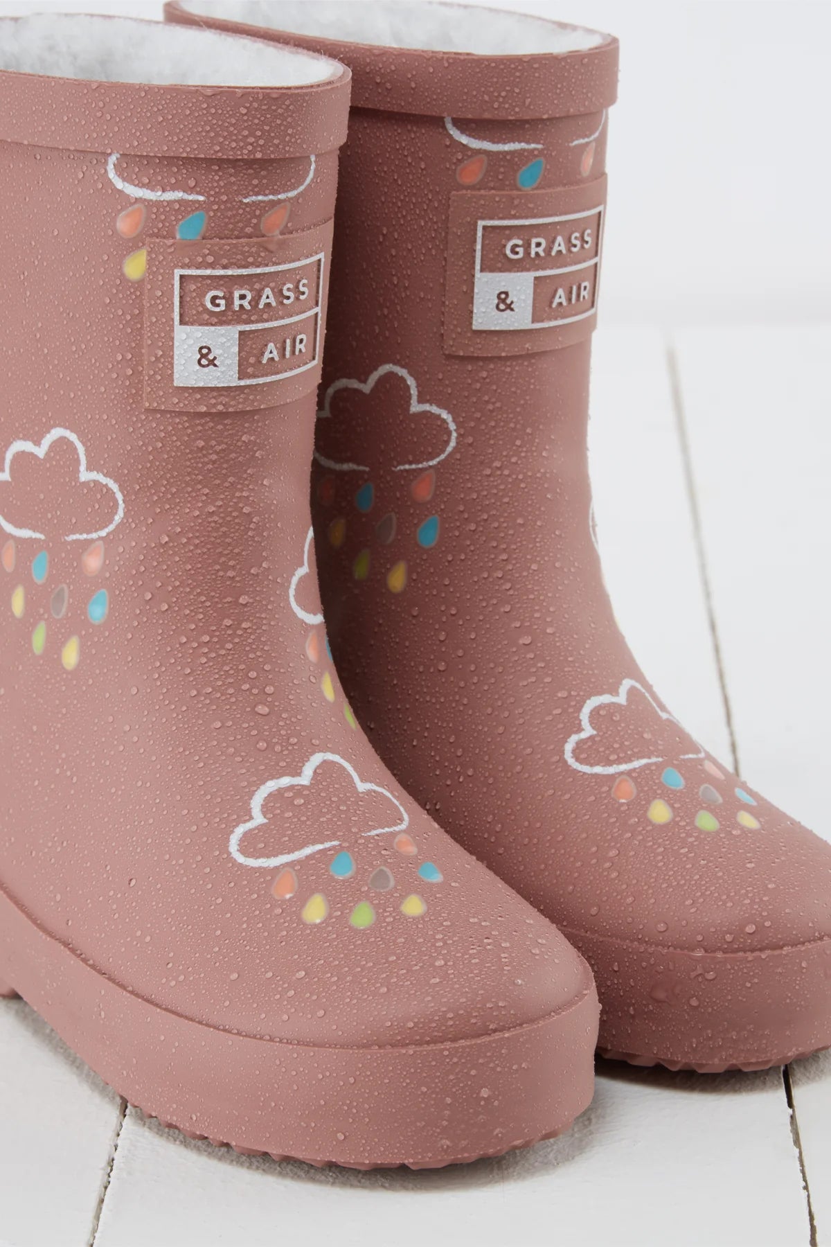 Grass & Air Rose Colour Changing Fleece Lined Wellies