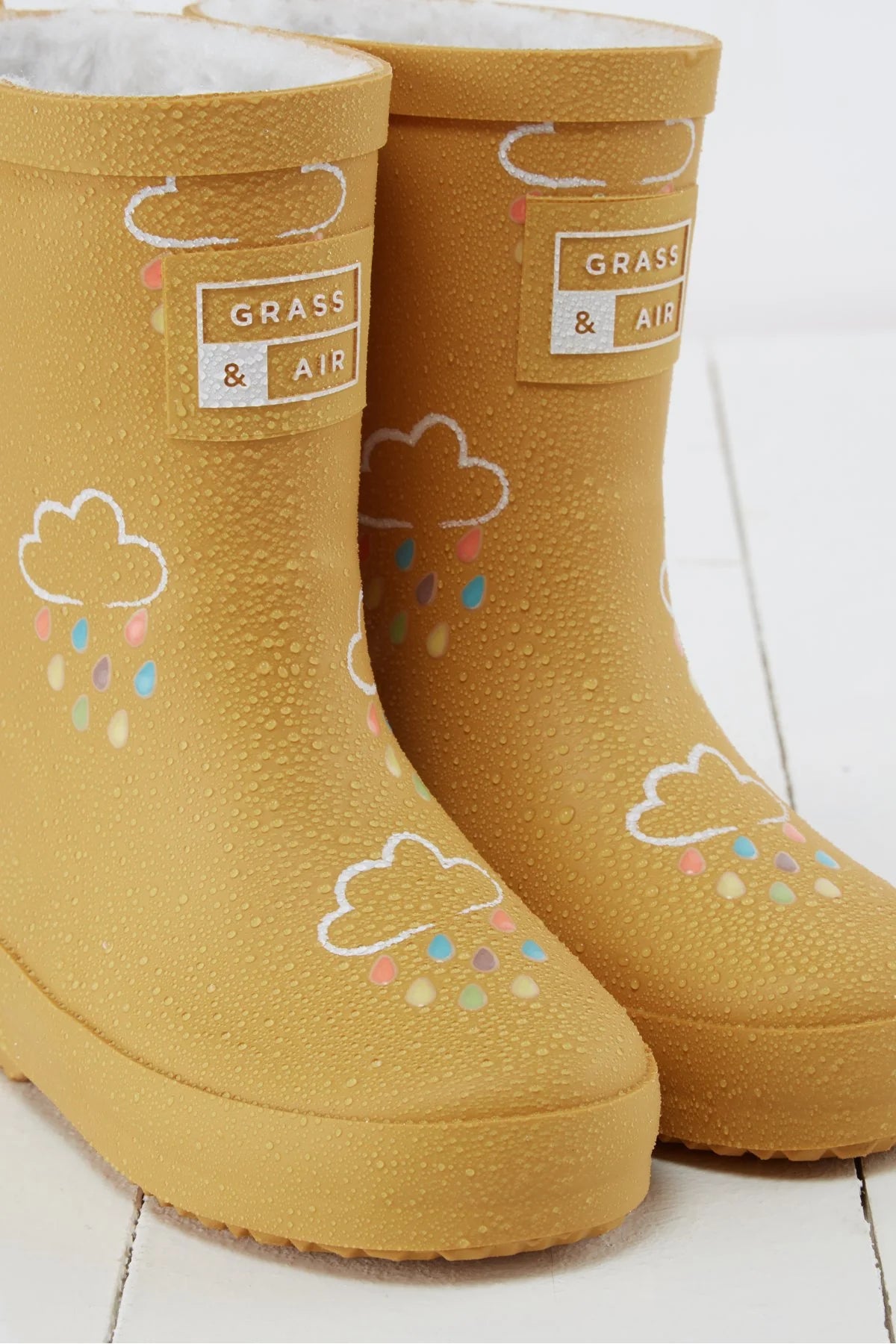 Grass & Air Ochre Colour Changing Fleece Lined Wellies