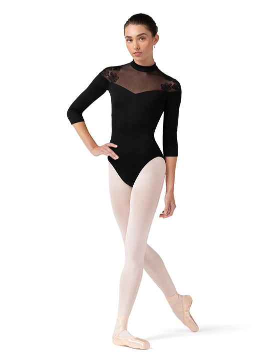 Bloch Ladies High Neck Sweetheart 3/4 Sleeve Leotard