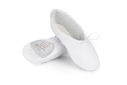 Freed Men’s Top Spin White Canvas Ballet Shoes - TheShoeZoo