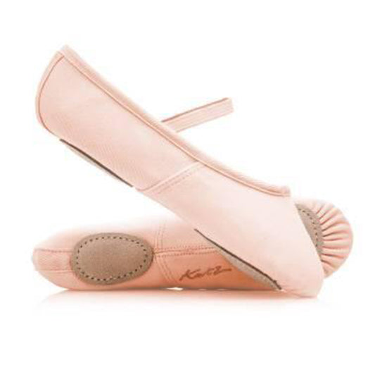 Katz Pink Canvas Split Sole Ballet Shoes